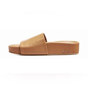 Beek Tan Leather Slide Sandals